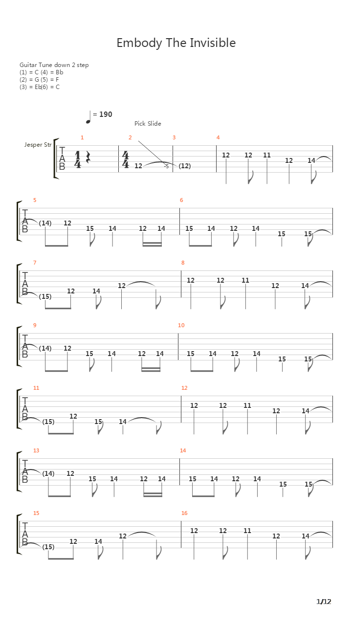 Embody The Invisible吉他谱