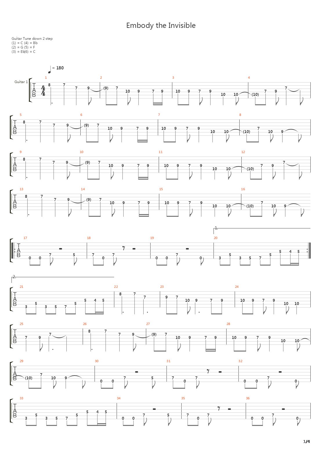 Embody The Invisible吉他谱