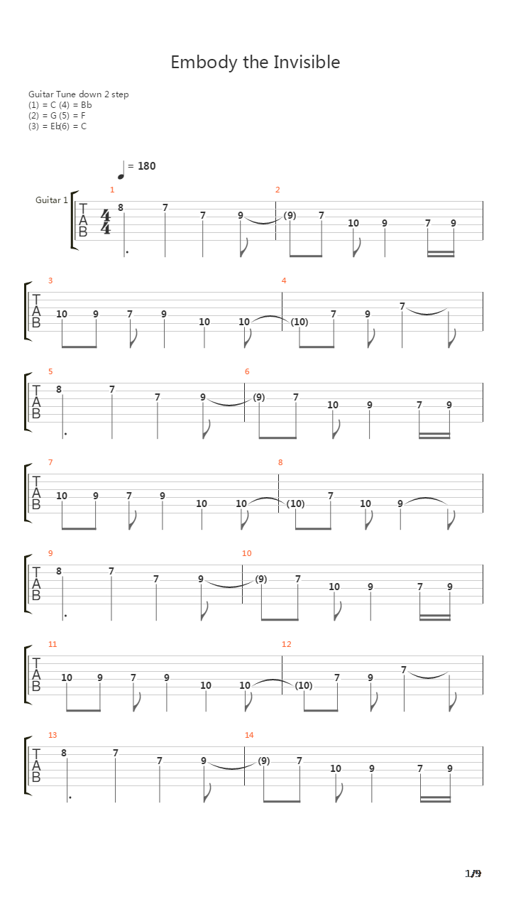 Embody The Invisible吉他谱