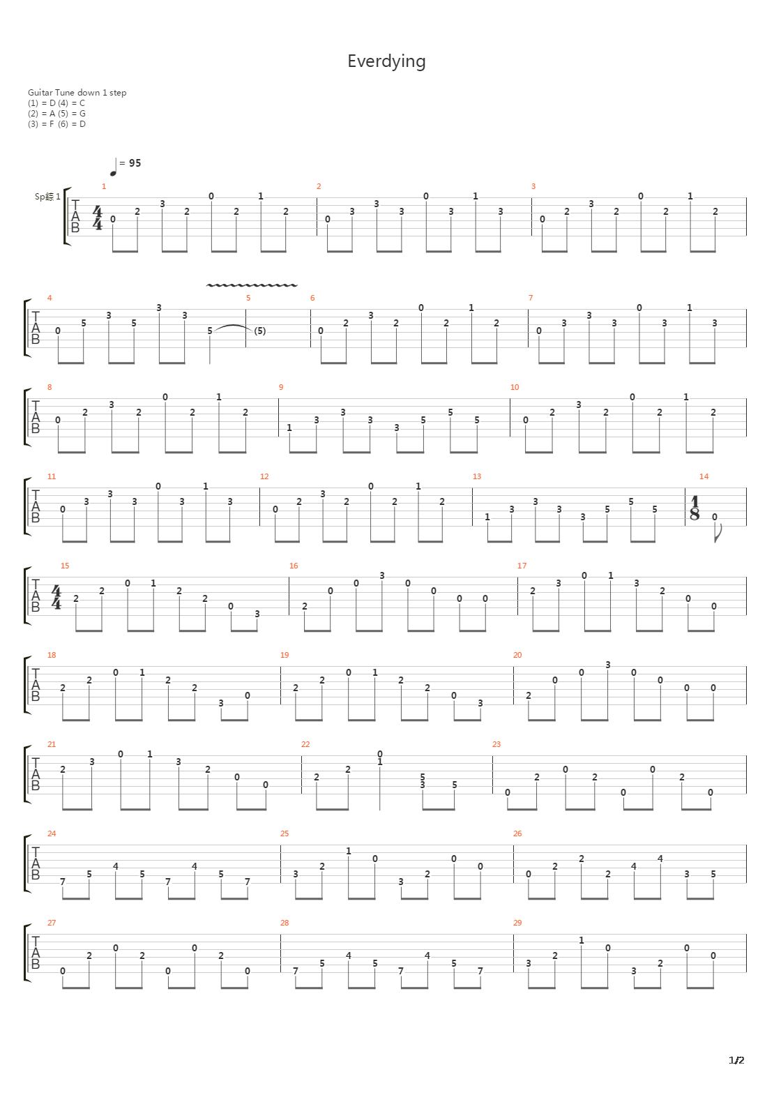 Everdying吉他谱
