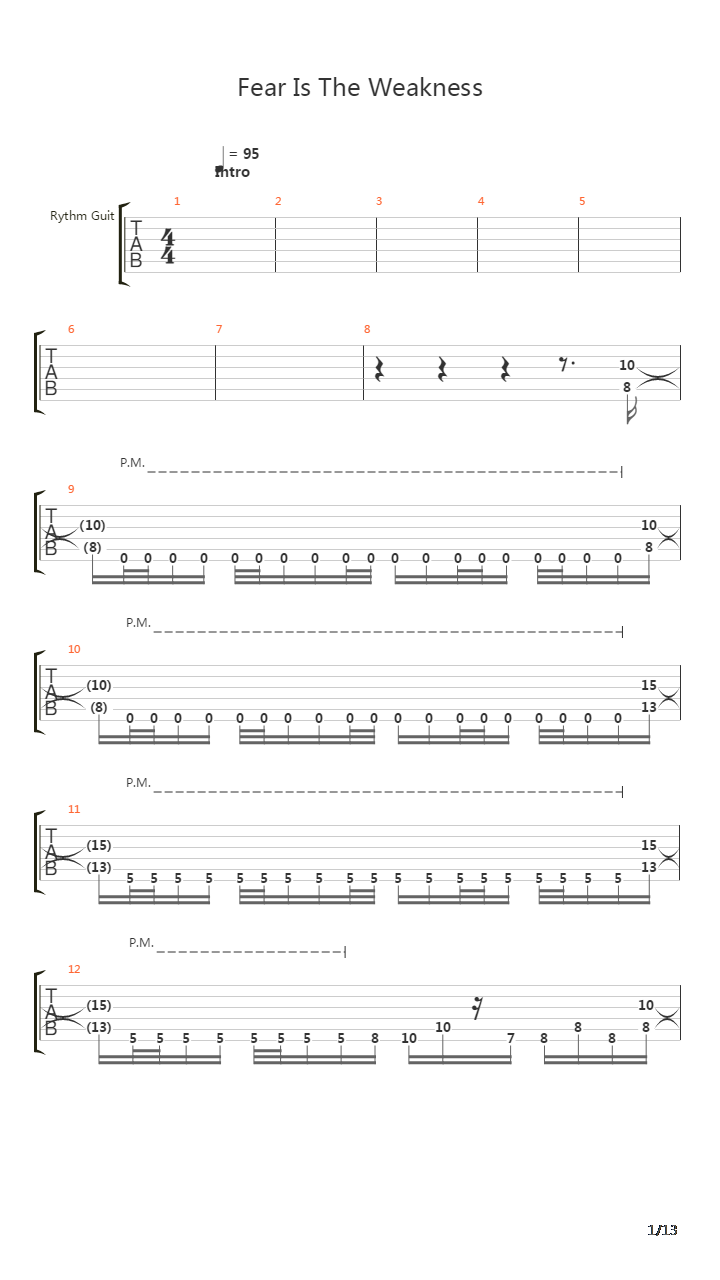 Fear Is The Weakness吉他谱