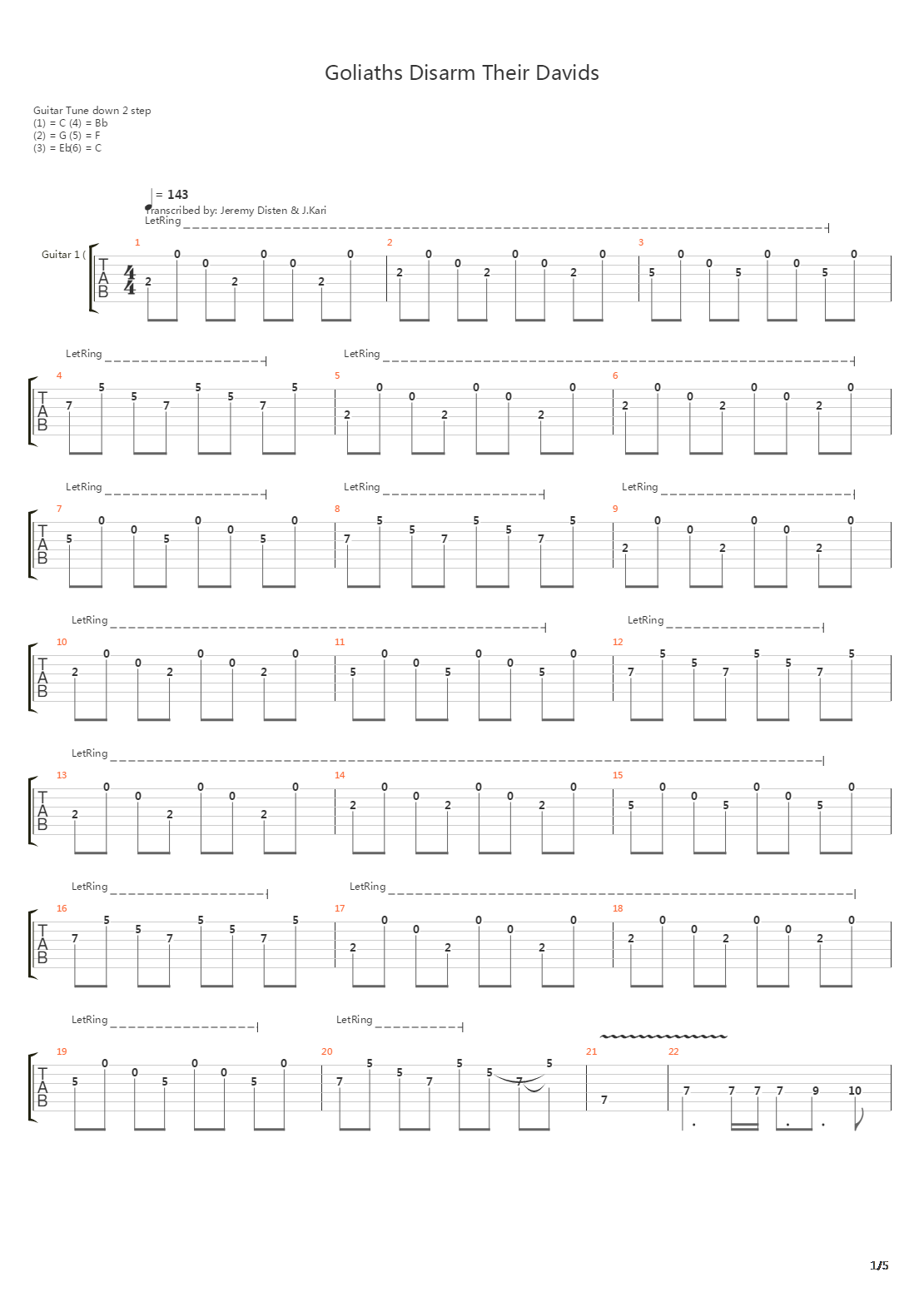 Goliaths Disarm Their Davids吉他谱