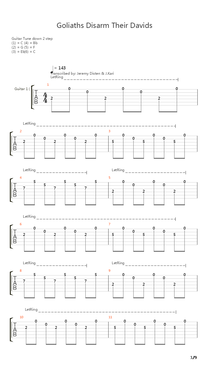 Goliaths Disarm Their Davids吉他谱