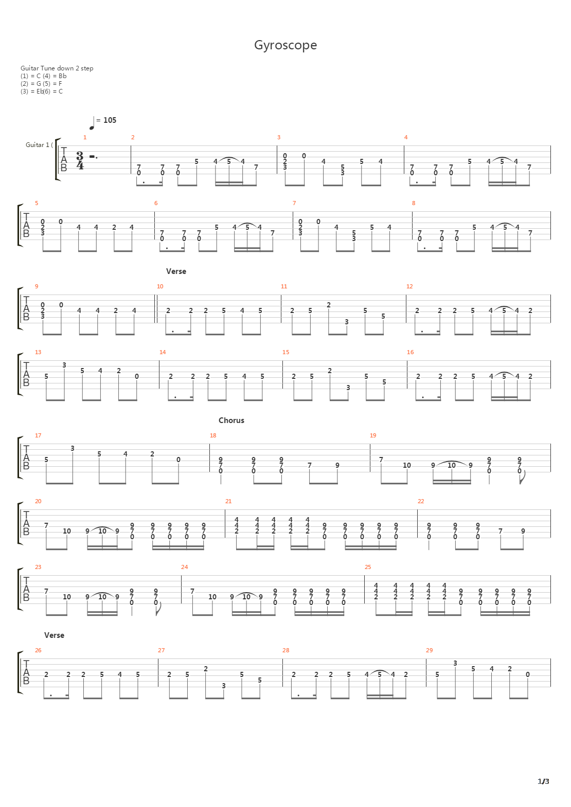 Gyroscope吉他谱
