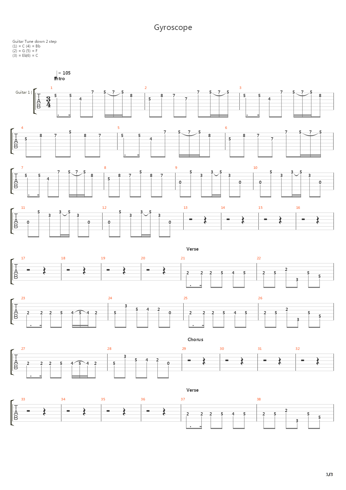 Gyroscope吉他谱