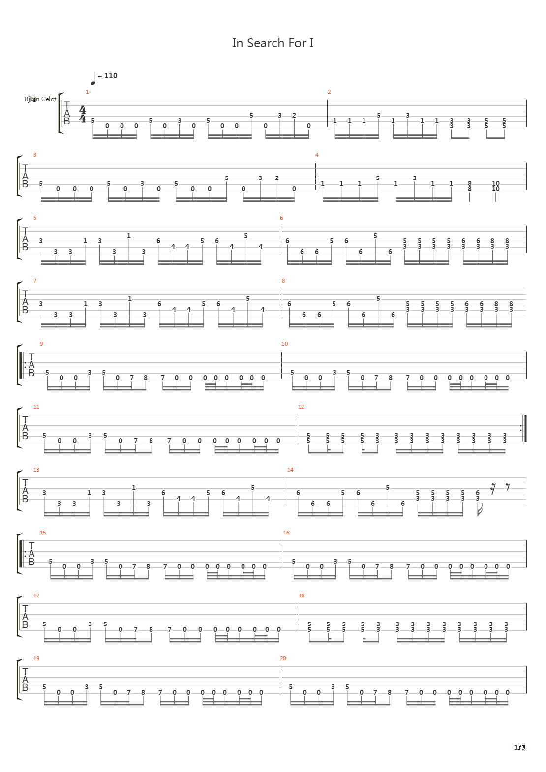 In Search For I吉他谱
