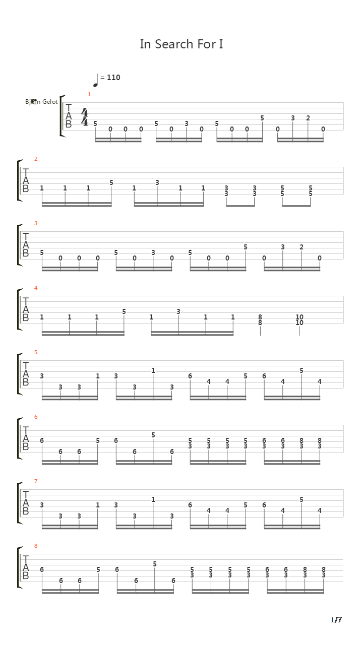 In Search For I吉他谱