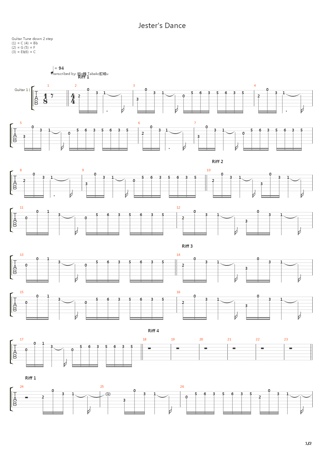 Jesters Dance吉他谱