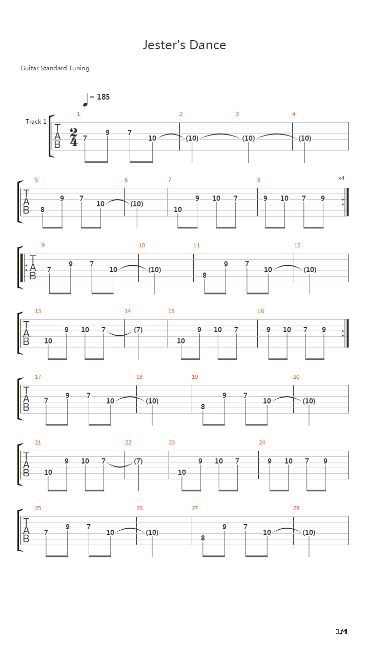 Jesters Dance吉他谱