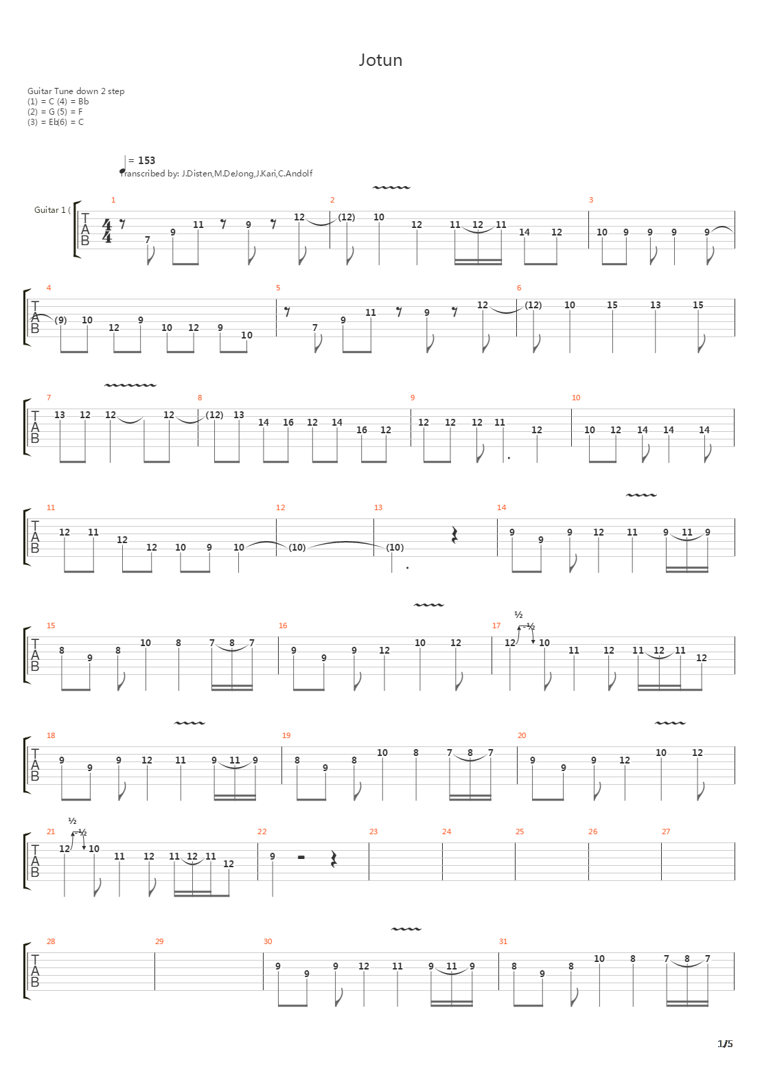 Jotun吉他谱