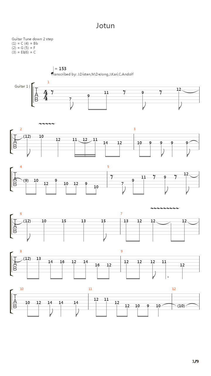 Jotun吉他谱