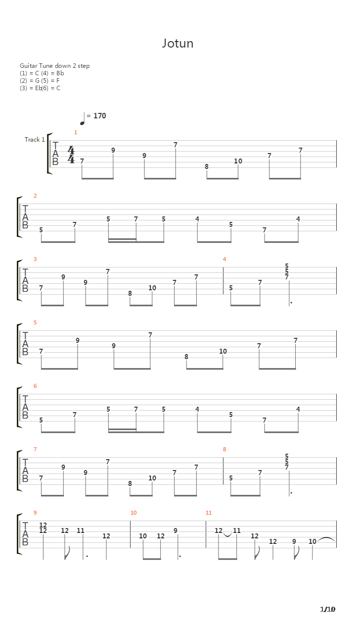 Jotun吉他谱