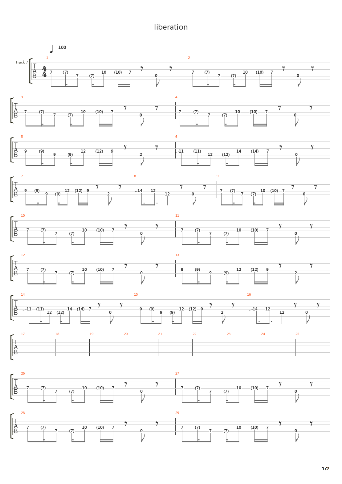 Liberation吉他谱