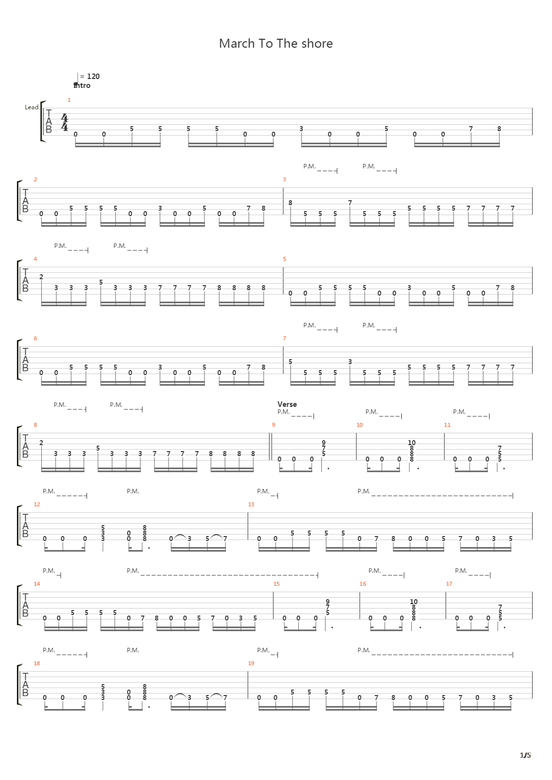 March To The Shore吉他谱