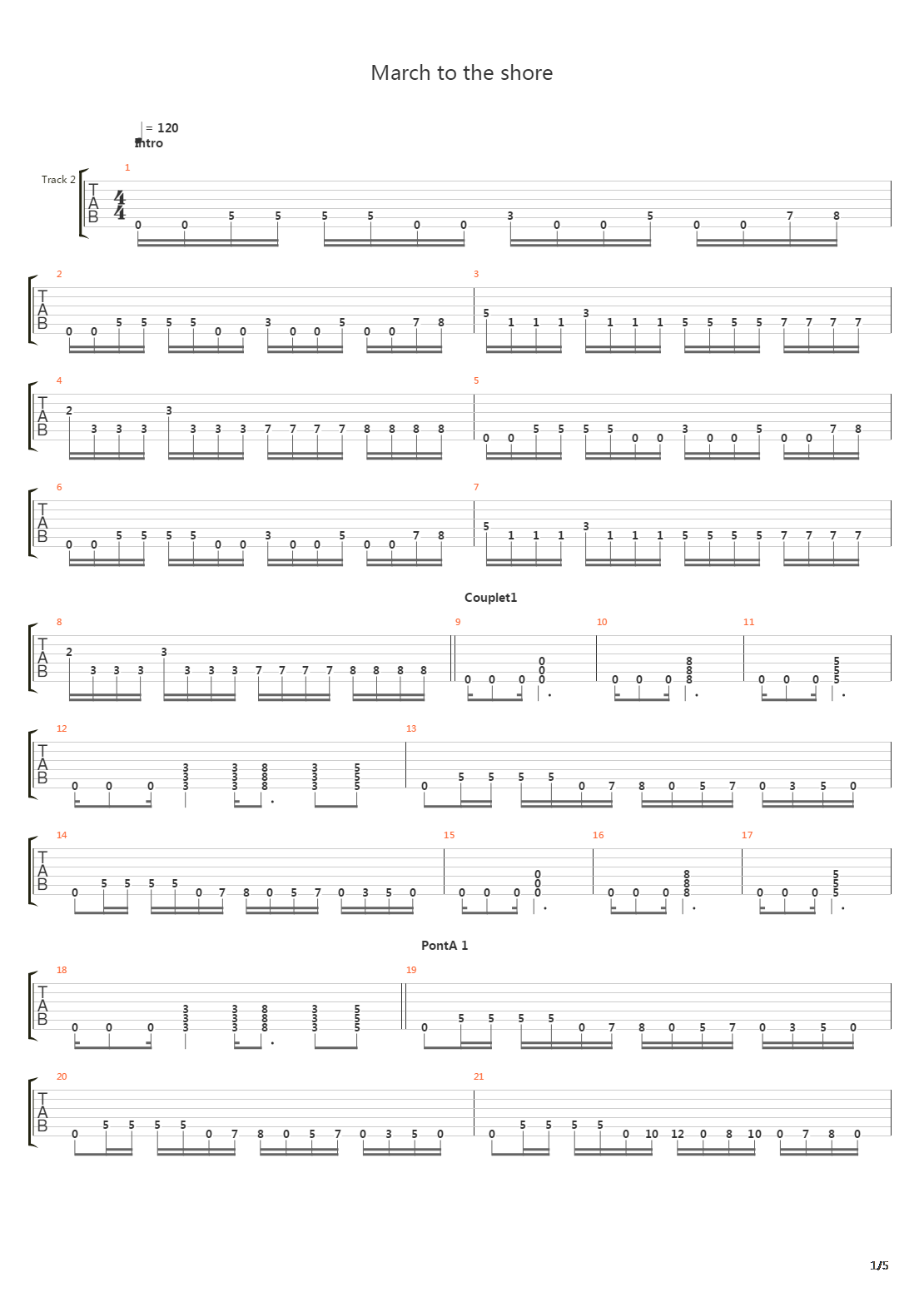 March To The Shore吉他谱