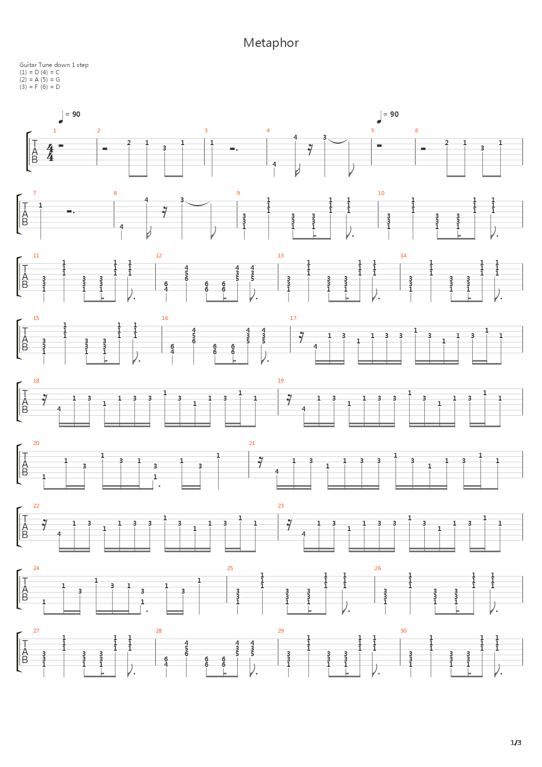 Metaphor吉他谱