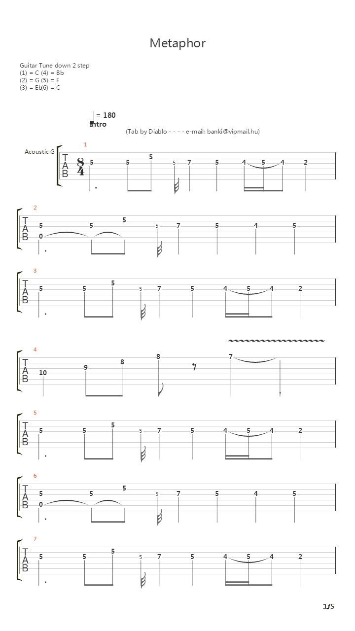 Metaphor吉他谱