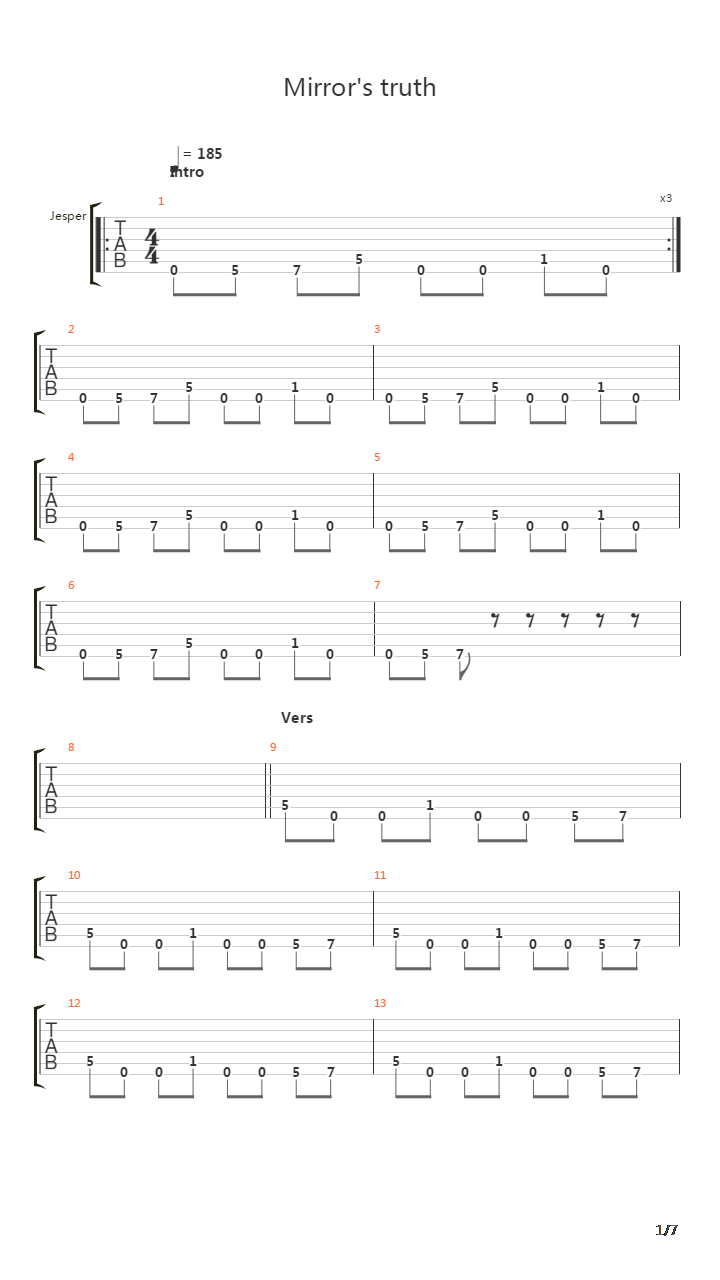 Mirrors Truth吉他谱