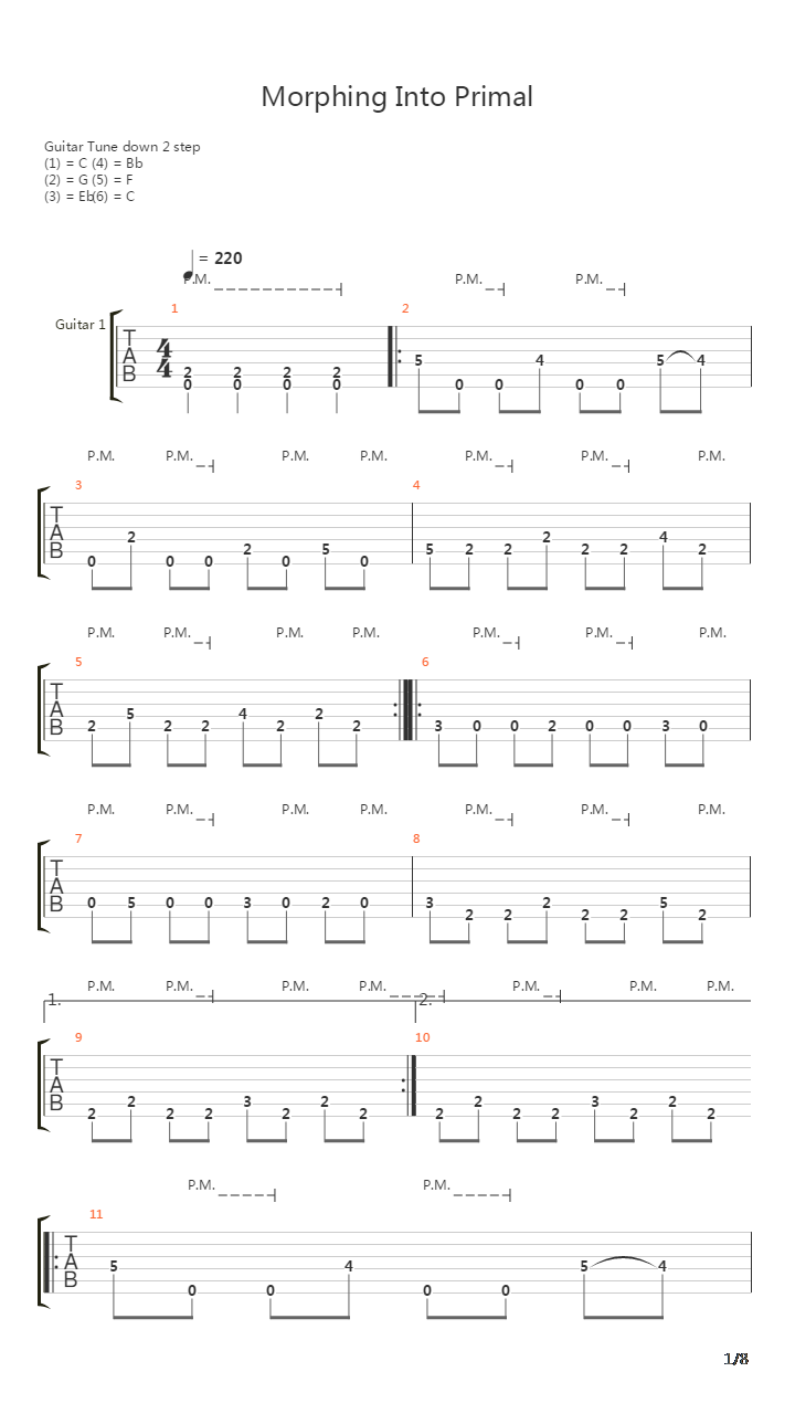 Morphing Into Primal吉他谱