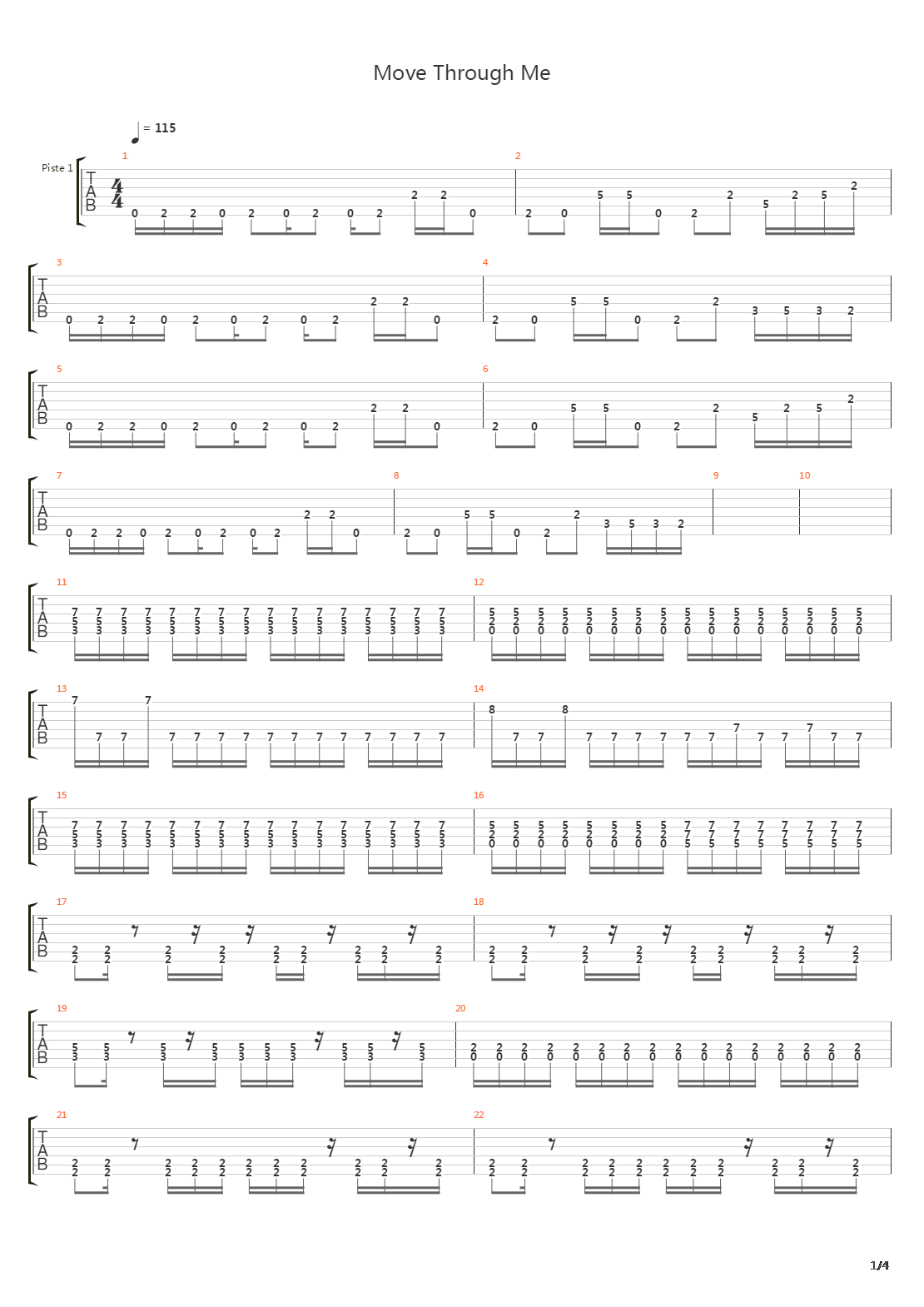 Move Through Me吉他谱