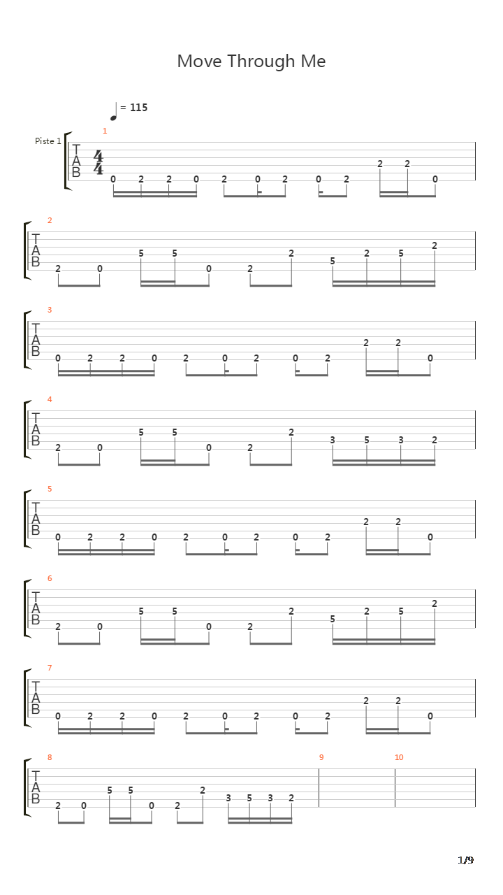 Move Through Me吉他谱