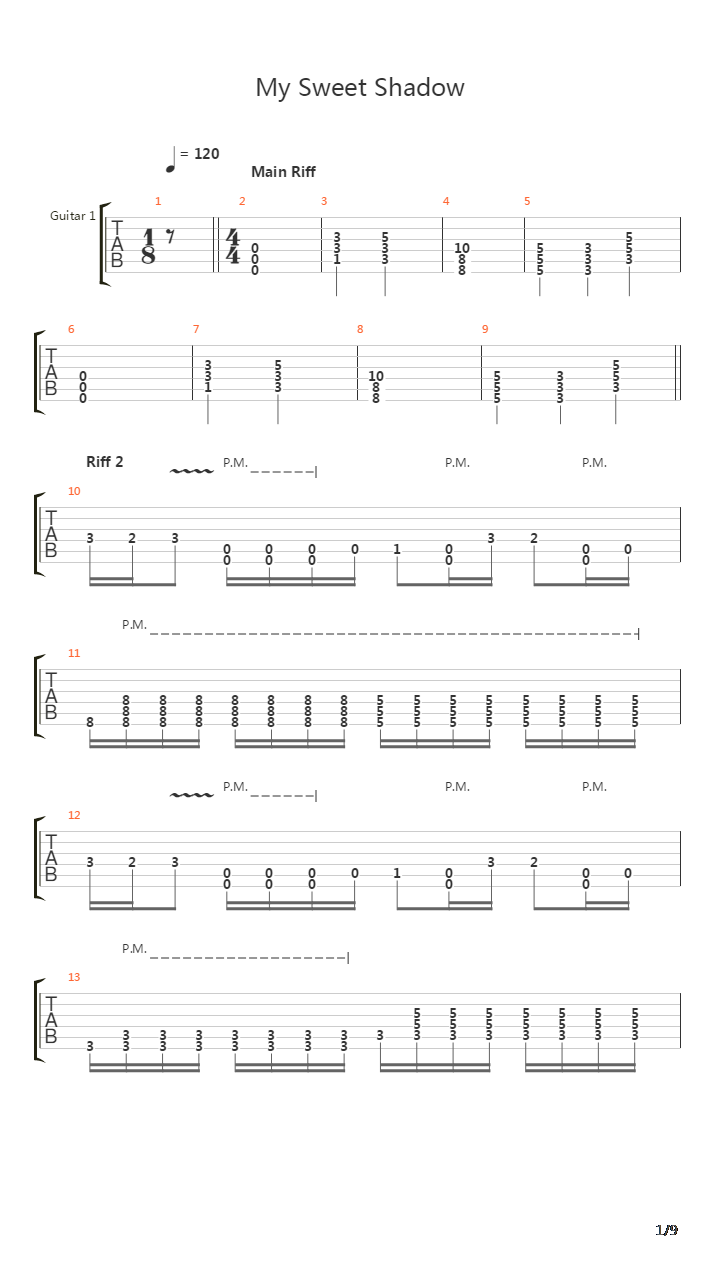 My Sweet Shadow吉他谱