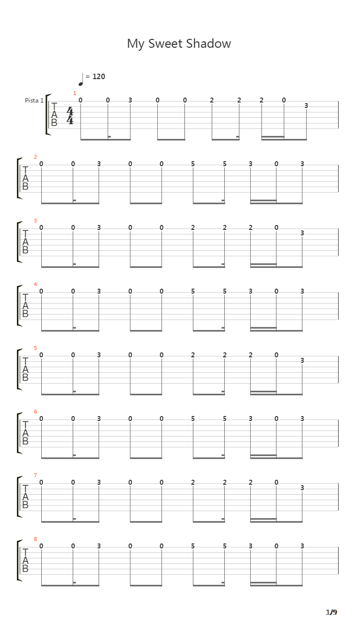 My Sweet Shadow吉他谱