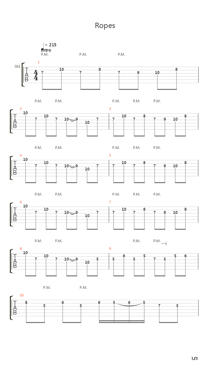 Ropes吉他谱