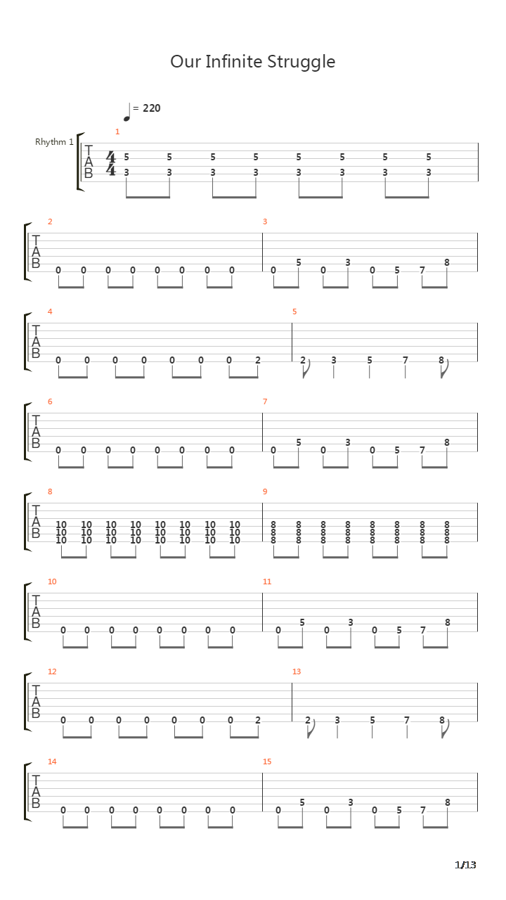 Our Infinite Struggle吉他谱