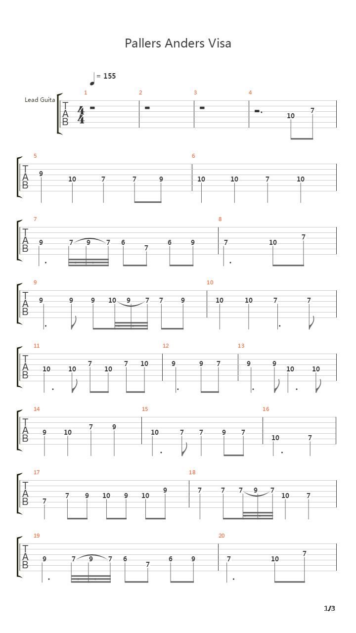 Pallers Anders Visa吉他谱