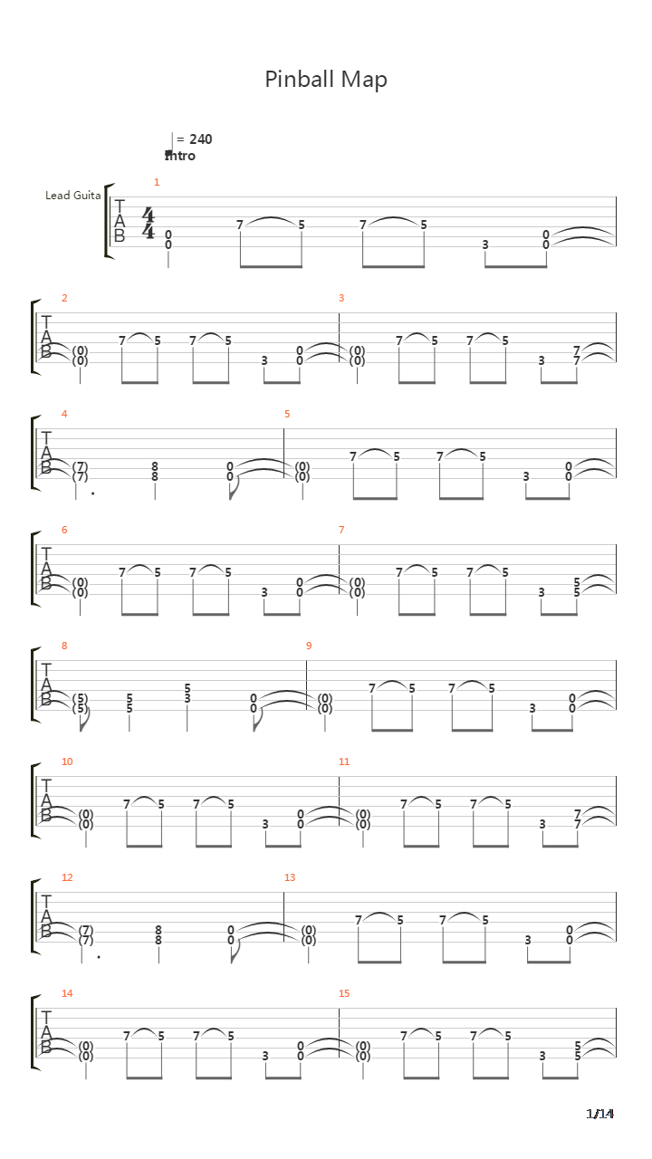 Pinball Map吉他谱