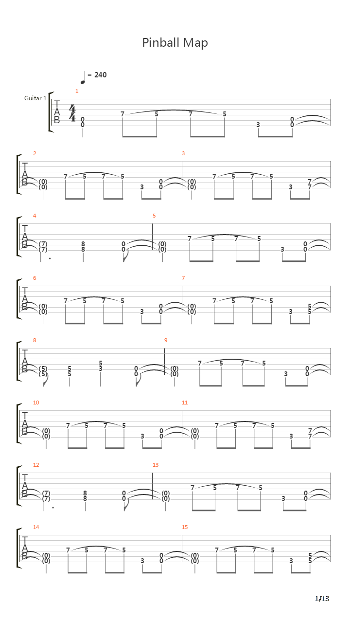 Pinball Map吉他谱