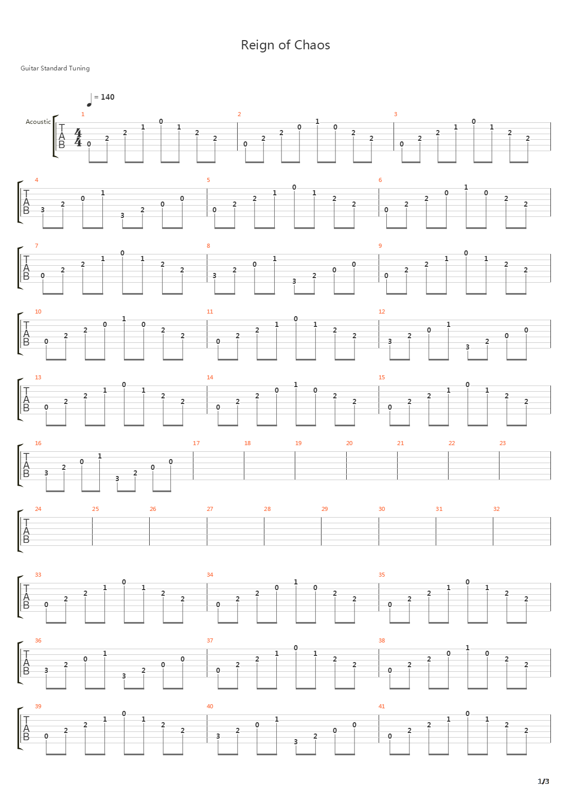 Reign Of Chaos吉他谱