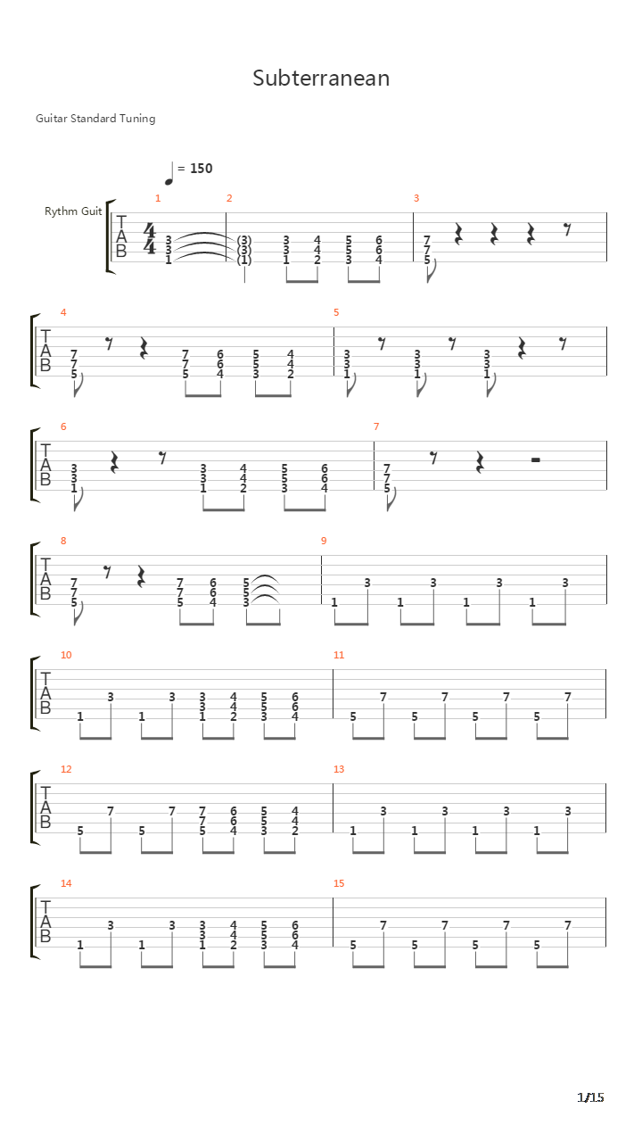 Subterranean吉他谱