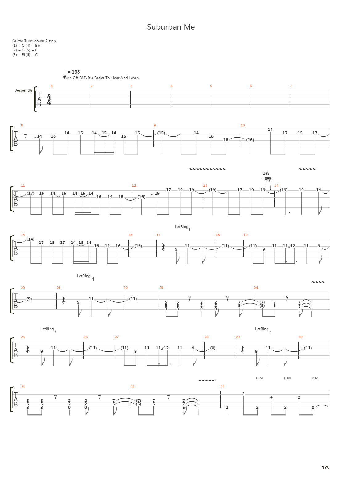 Suburban Me吉他谱