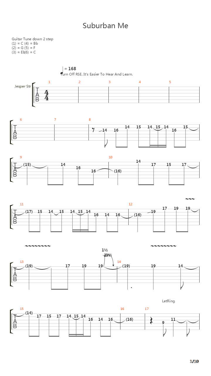 Suburban Me吉他谱