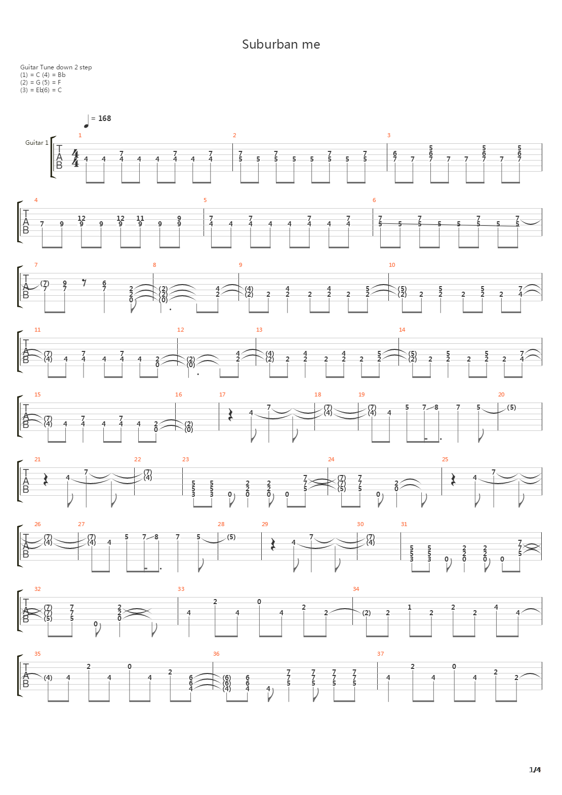 Suburban Me吉他谱