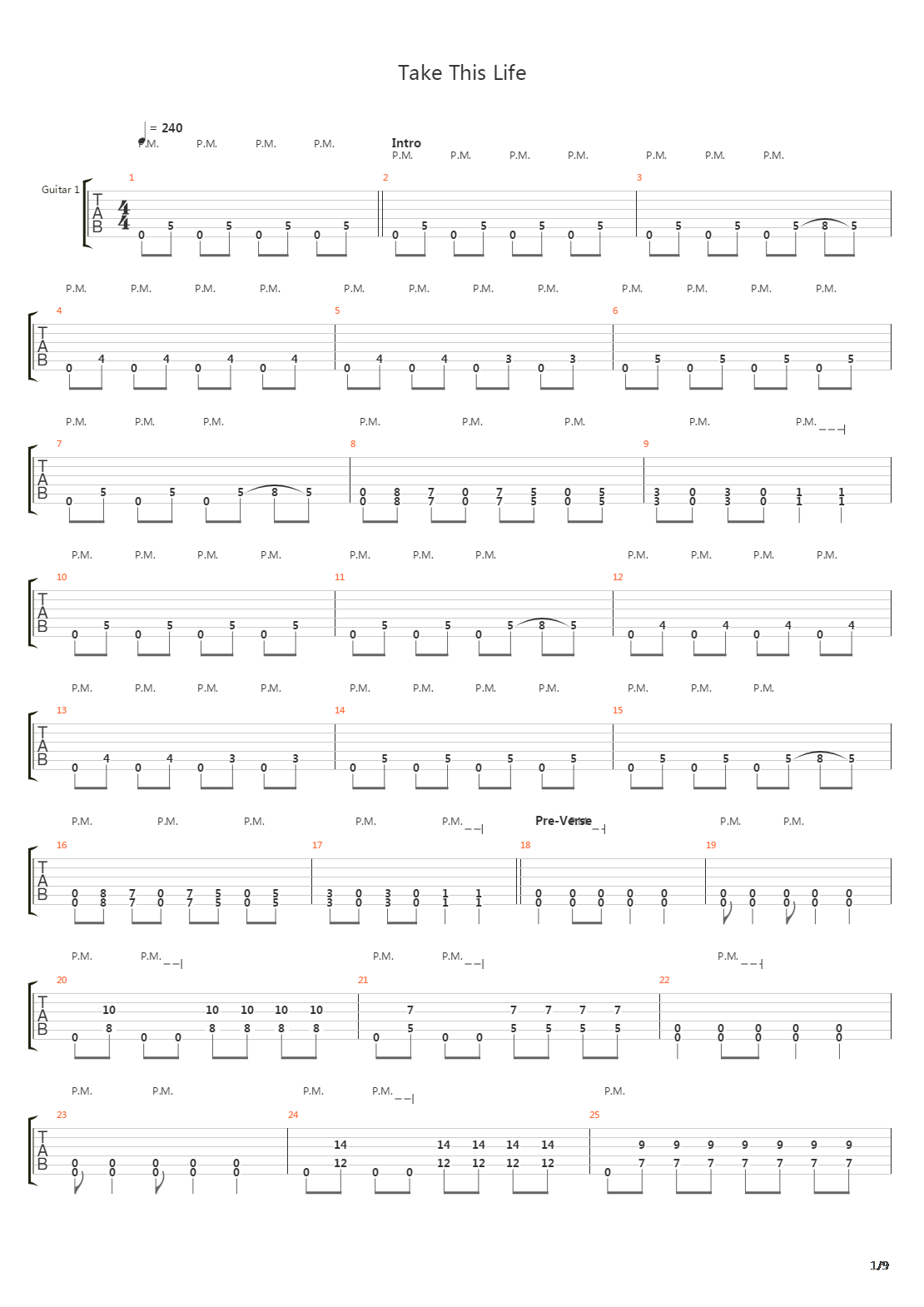 Take This Life吉他谱