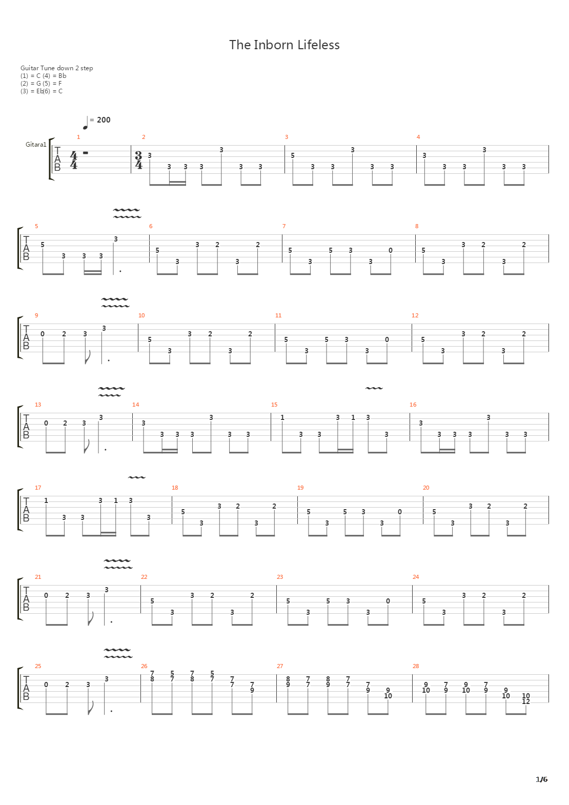 The Inborn Lifeless吉他谱