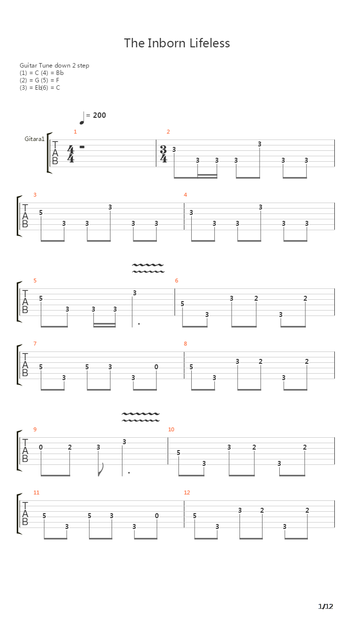 The Inborn Lifeless吉他谱