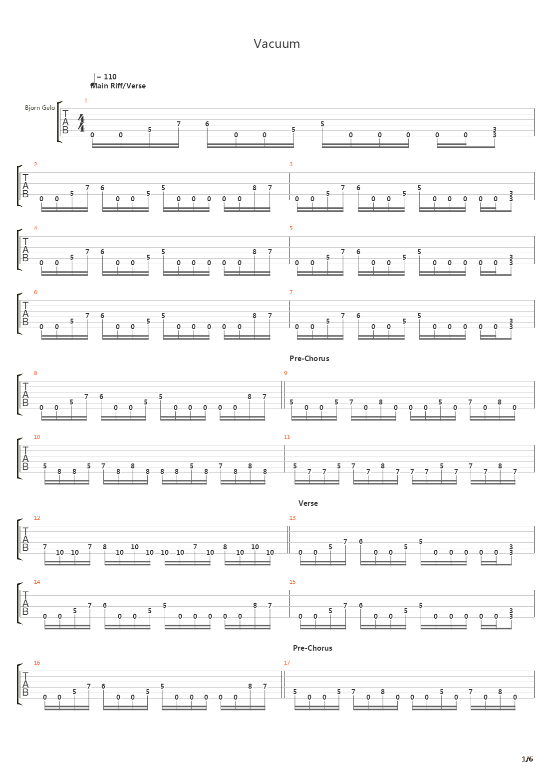 Vacuum吉他谱
