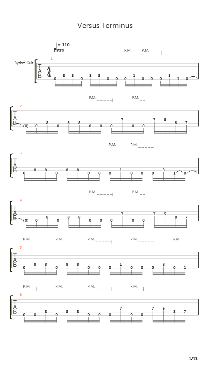 Versus Terminus吉他谱