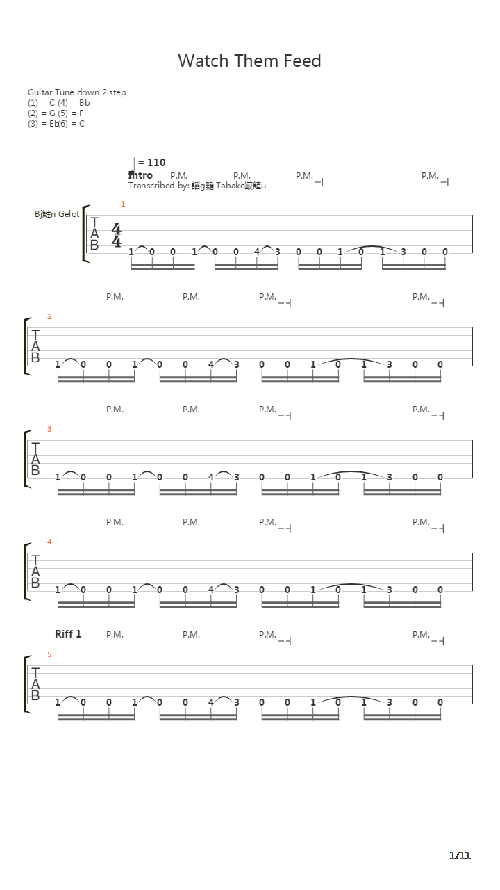 Watch Them Feed吉他谱