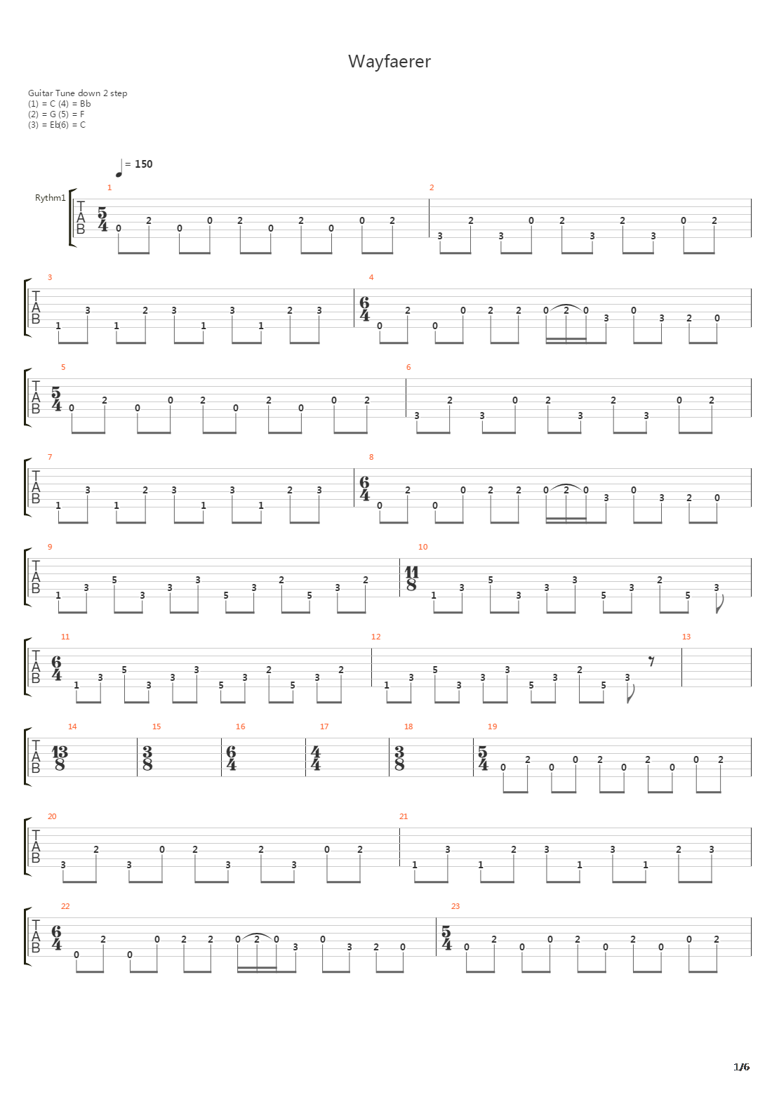 Wayfaerer吉他谱