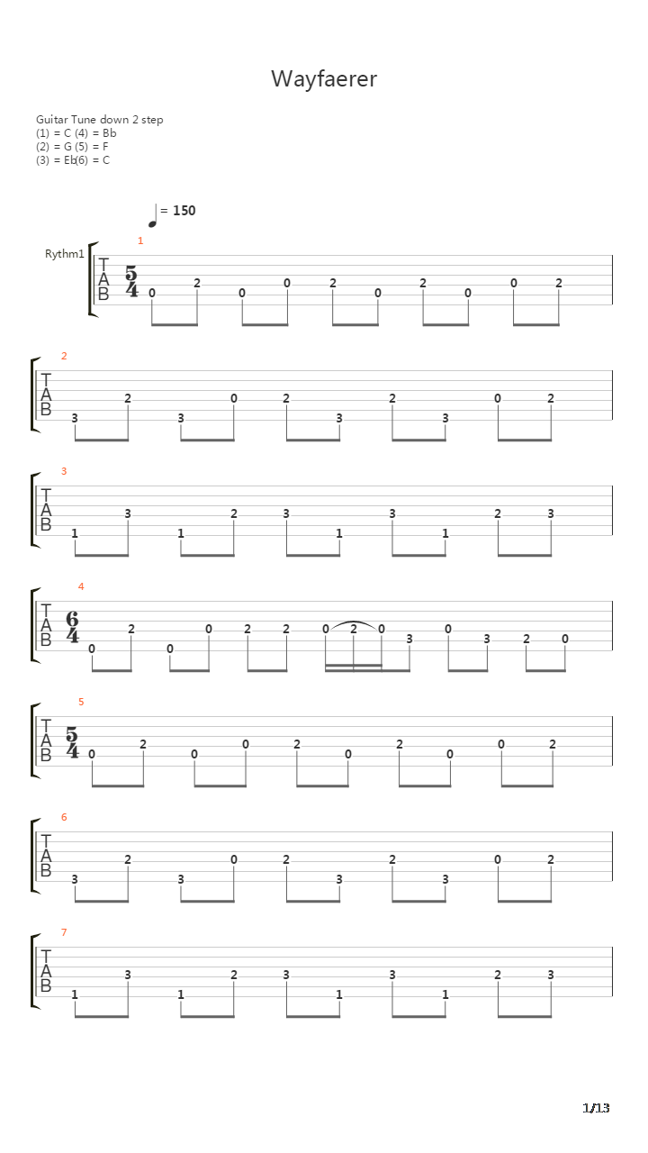 Wayfaerer吉他谱