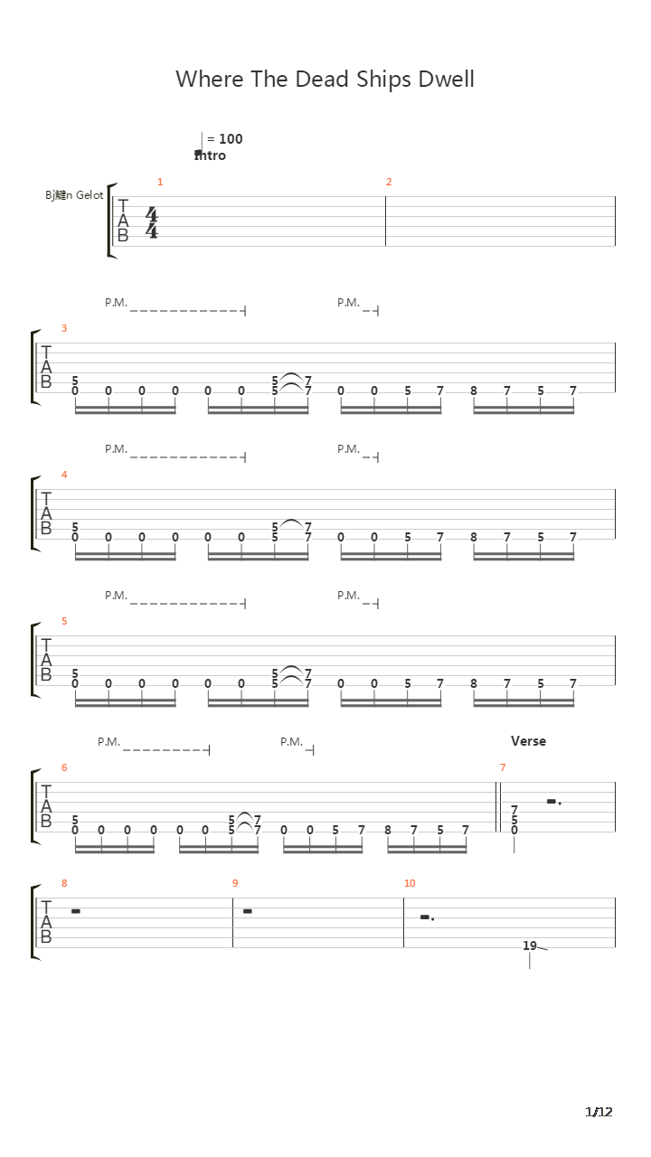 Where The Dead Ships Dwell吉他谱