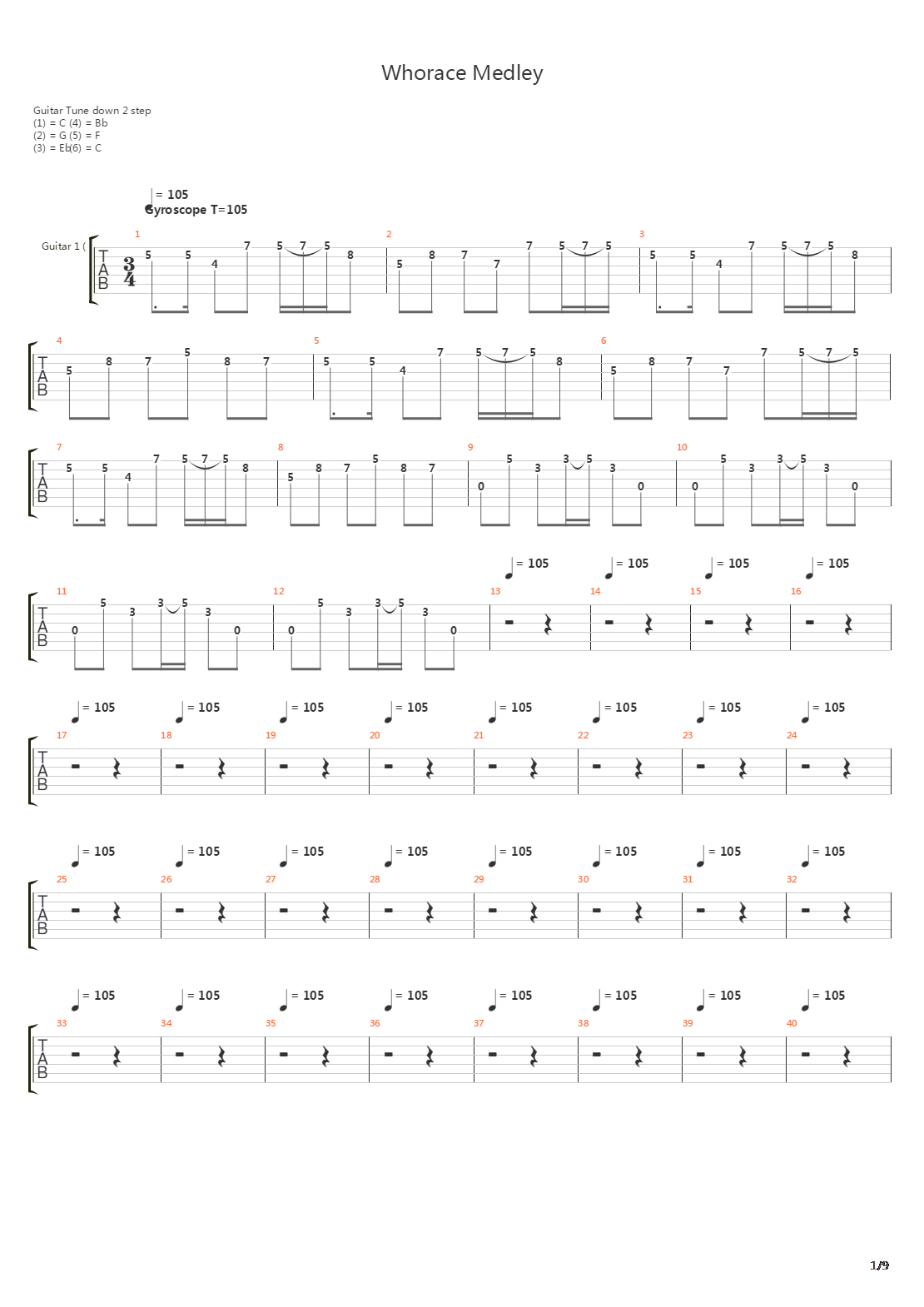 Whoracle Medley吉他谱