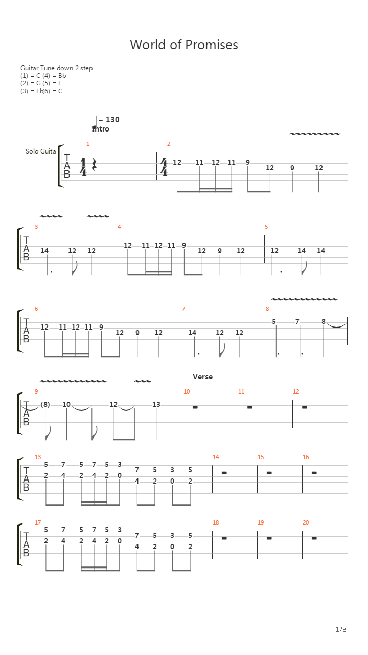World Of Promises吉他谱