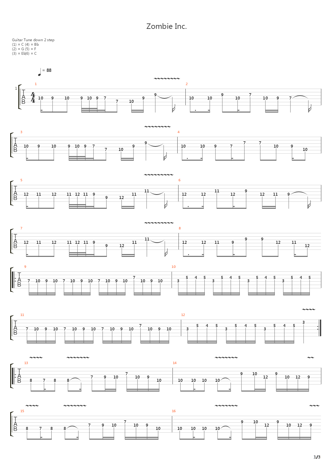Zombie Inc吉他谱
