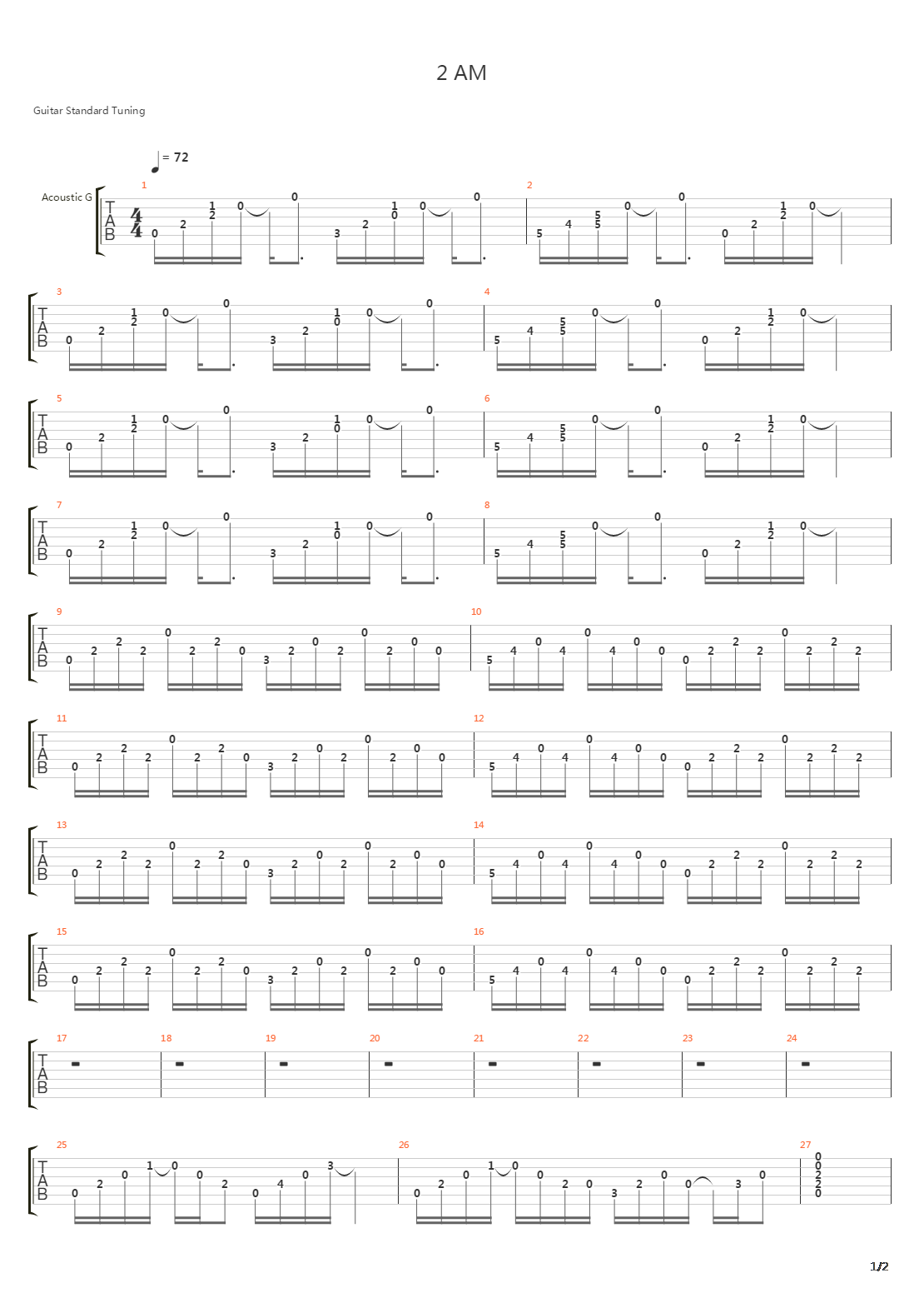 2 Am吉他谱